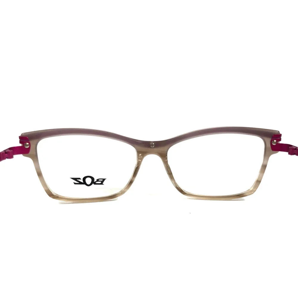 BOZ Eyeglasses Frames WOODY 8780 Brown Pink Purple Striped Tortoise 53-15.5-135